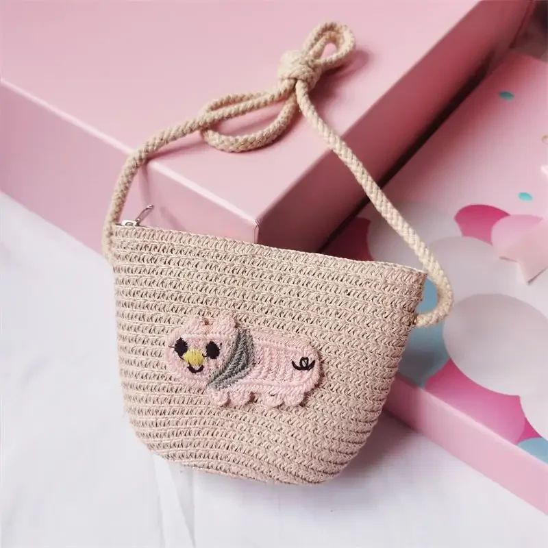 Kinder Strand Tasche 2024, Neue Baby Messenger Stroh Tasche Kindergarten Mini Cartoon Geldbörse Großhandel Umhängetaschen