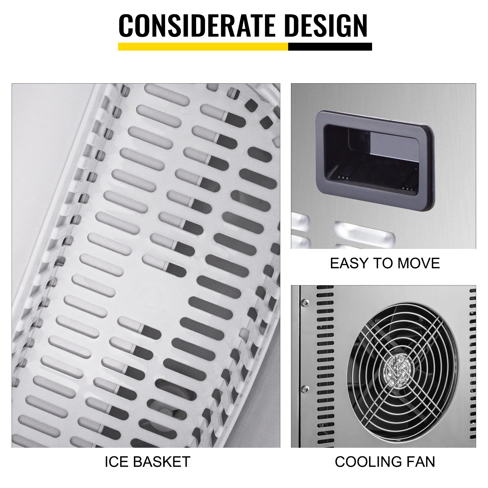 Vevor elektrische Eismaschine 18kg pro 24h automatische manuelle Wasser füllung tragbare Würfel Eismaschine für Home Bar