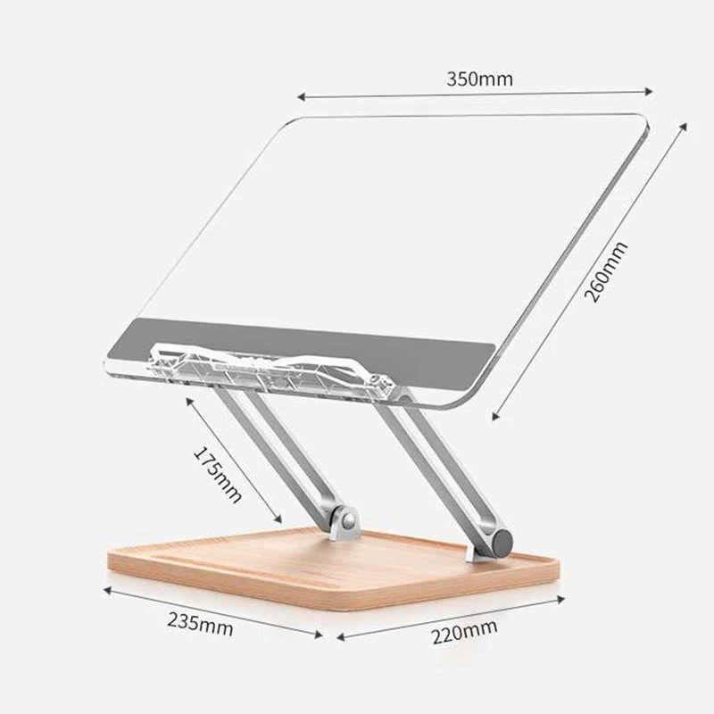 독서용 조절 가능한 아크릴 책 스탠드, 펜 슬롯 포함 책 거치대, 노트북 레시피 교과서용 접이식 데스크탑 라이저, 재사용 가능