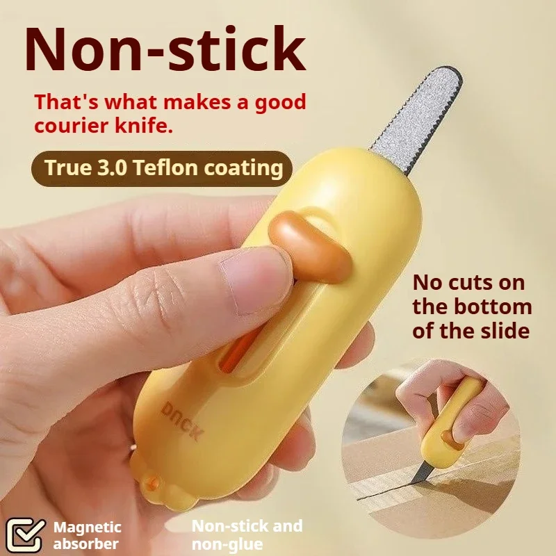 سكين صغير غير صندوق، قاطع صندوق كرتوني لطيف لفتح العبوات مع تصميم مغناطيسي، سكينة محمولة معلقة على الحروف #4