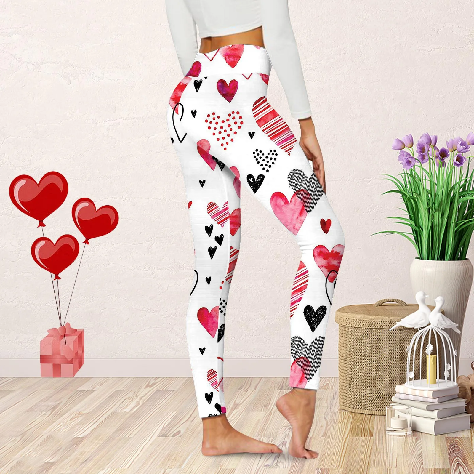 Hot Sale Leggings For Women Plus Size Valentine Day Print Casual Home Leggings Boot Pants Leggings Women Pants Pantalon Femme