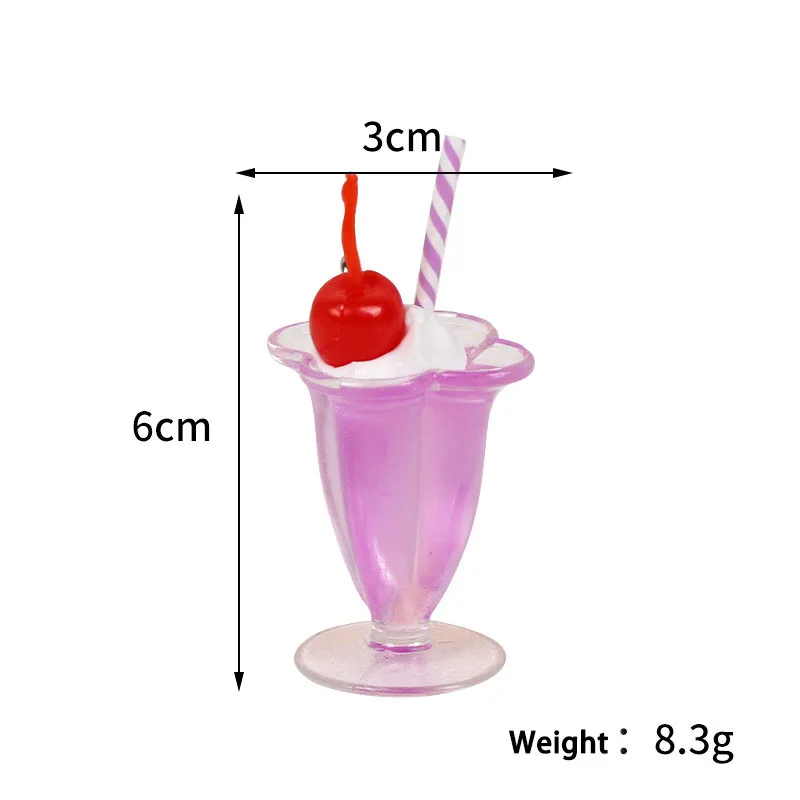 Simulation Ice Cream Star Keychain Creative Food Key Chains For Girl Cute Dessert Cup Bag Pendants Key Ring Jewelry Gift