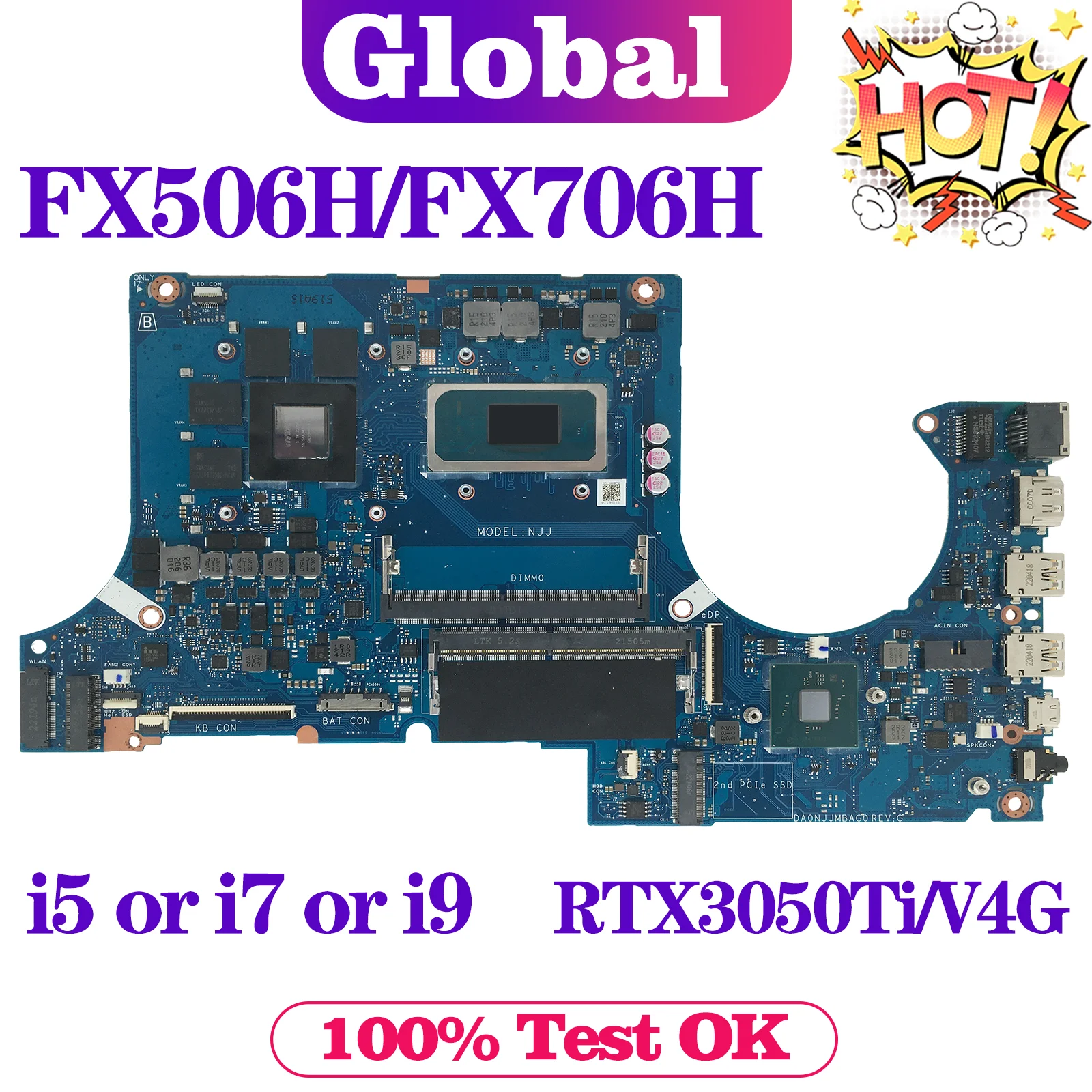 Imagem -02 - Kefu-placa-mãe Portátil para Asus Mainboard Fx506hcb Fx506hc Fx506h Tuf506h Tuf706h Fx706he Fx706hc Fx706hcb Fx706h