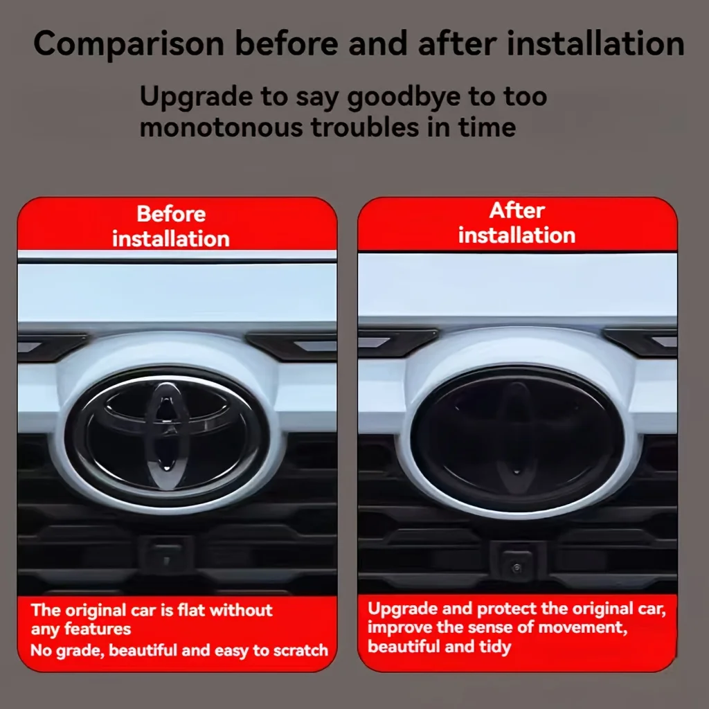 

Suitable for 2018-2025 Toyota Camry/Highlander car emblem beautification black film, car front logo color change film, fashionab