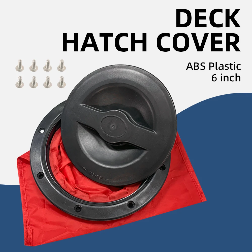 ABS Hatch Plate 6 Inch Boat Sealing Hatch Cover Round with Red Kayak Storage Bag Waterproof Kayak Accessories Uv Resistant