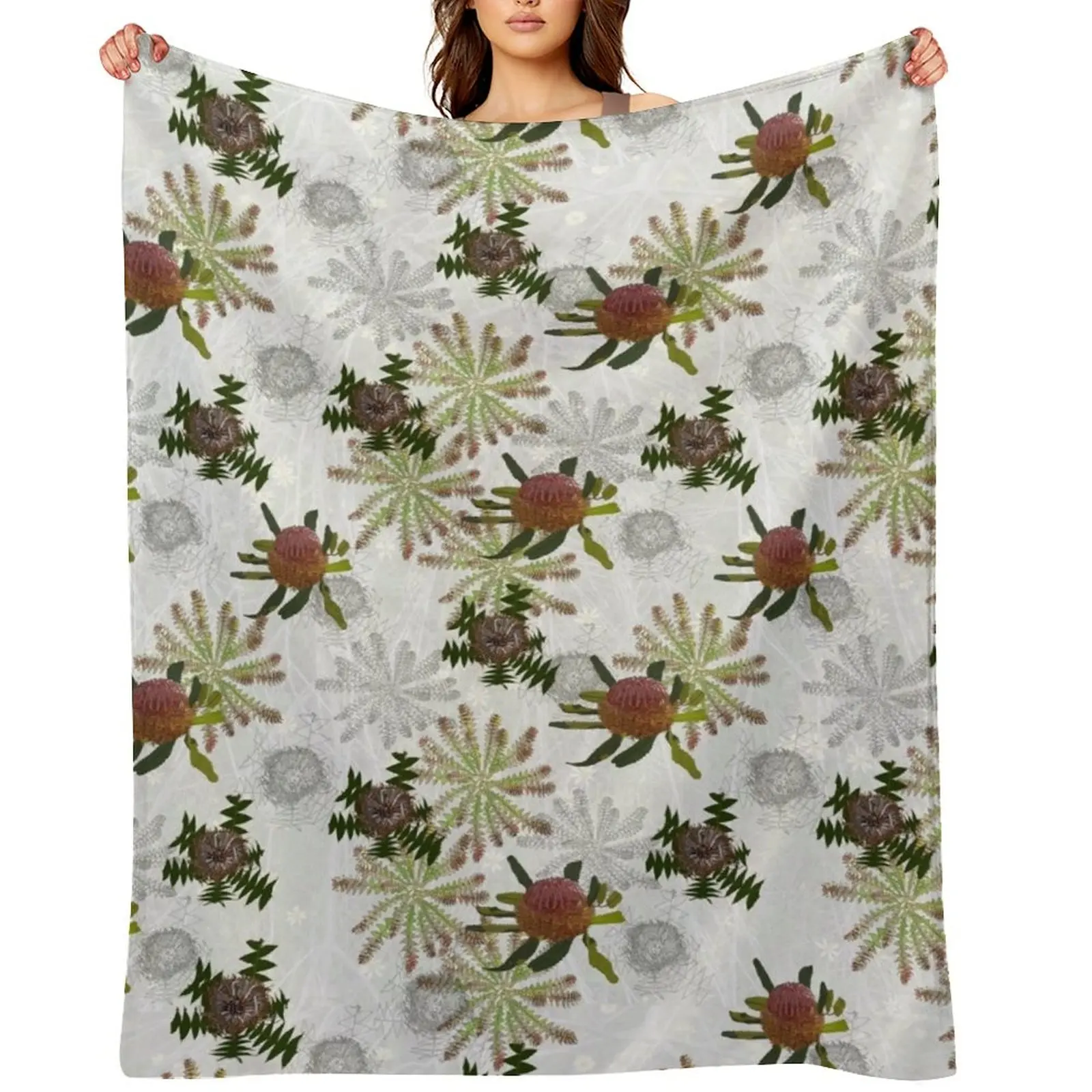 

Mixed Banksia Fabric Design for large items Throw Blanket Furrys blankets and throws Blankets For Sofas Cute Plaid Blankets