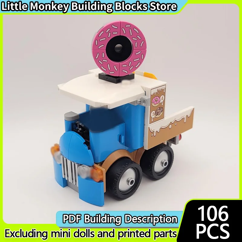 

Конструктор City Car Model MOC: Классический грузовик-пончик в стиле Тоннэд, модульная технология, детские праздничные подарки, набор для сборки игрушек