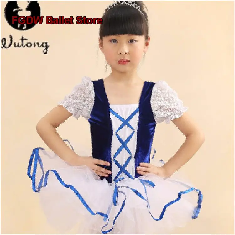 Children's Jump Skirt Short Sleeves Practice Girls Dance Lake Grade Examination Kids