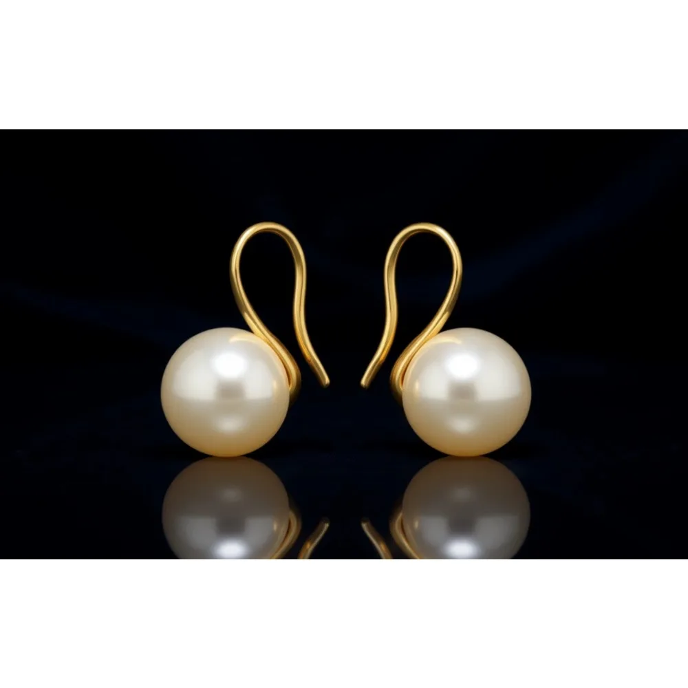 

Серьги-подвески с пресноводным жемчугом, позолоченные 18-каратным золотом, гипоаллергенные, подарок для женщин