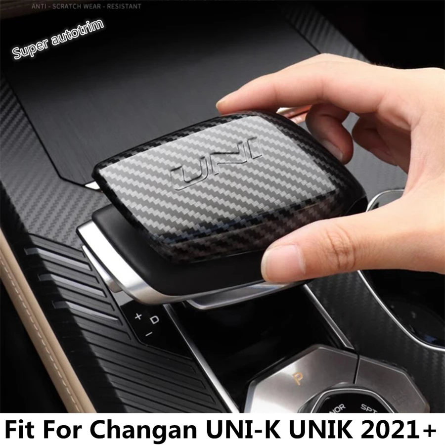 

Car Gear Shift Head Knob Decoration Cover Trim For Changan UNI-K UNIK 2021 - 2023 ABS Carbon Fiber Style Accessories Interior