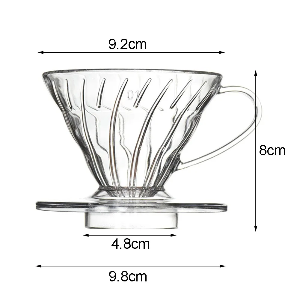 Durable Coffee Dripper Resin Drip Coffee Funnel Filter Cup For V01 V02 Coffee Filter Pots Fantastic For Coffee Aficionados