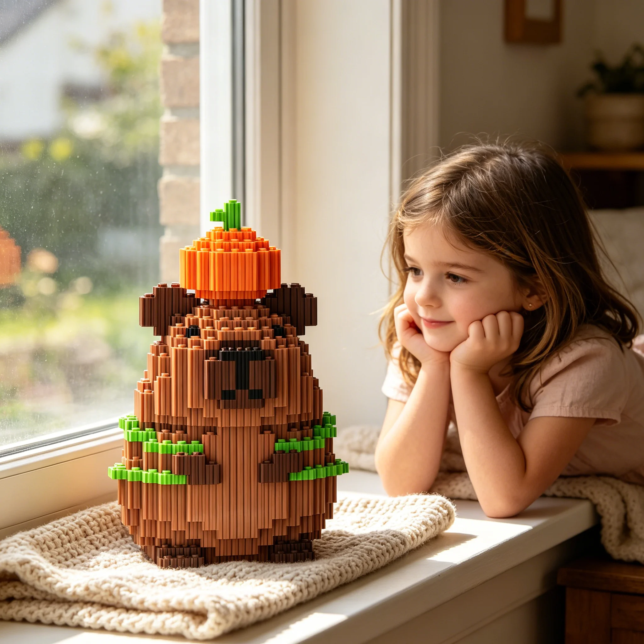 

Набор строительных блоков «Мультяшная капибара»: развивающая сборная модель, милый декор для дома и комнаты, уникальный подарок для любителей и фанатов капибар