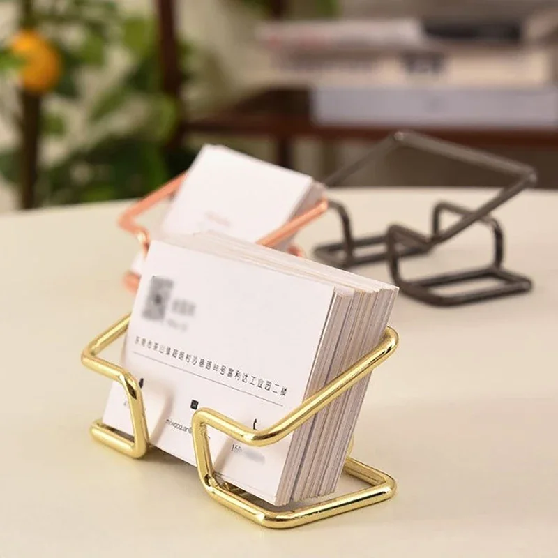 Desktop Business Card Holder Fashion Metal Business Card Display Holder Modern Business Name Card Stand Home Office
