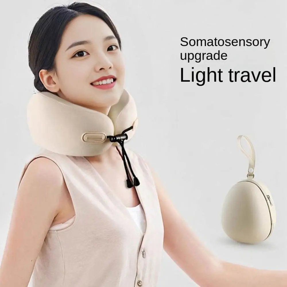 

Ergonomic U-shaped Travel Pillow Head Support with Storage Bag Office Nap Pillow Slow Rebound Breathable Neck Cushion
