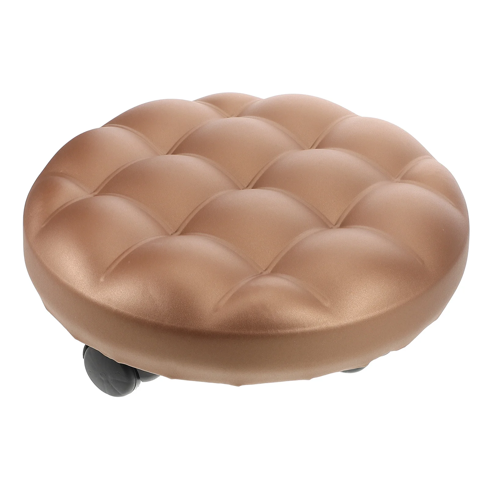 Taburete bajo redondo con ruedas, taburete rodante multiusos para sala de estar, cocina, baño, fácil de mover, diseño que ahorra espacio