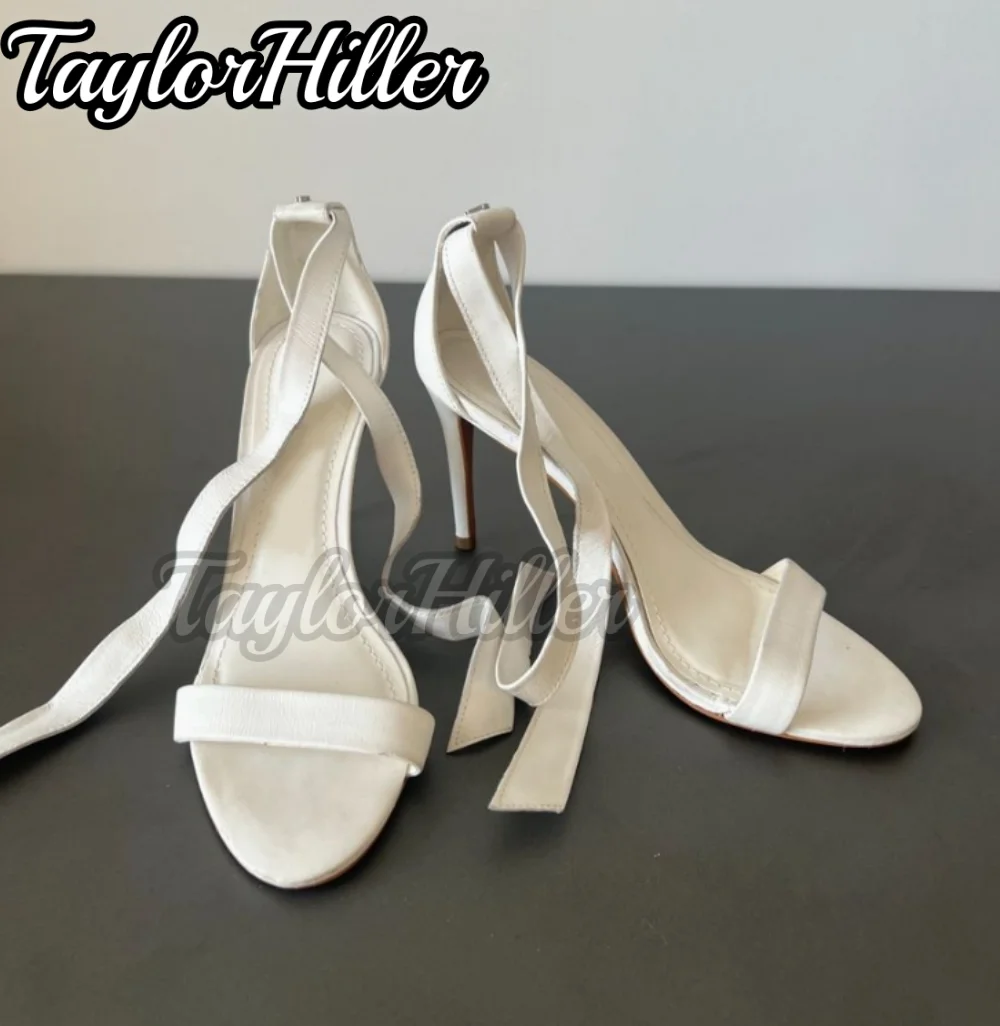 

Lace Up One Strap High Heels Open Toe Slip On Pull On Dress Party Heeled Sandals Elegant Women Stiletto Luxury Designer Shoes