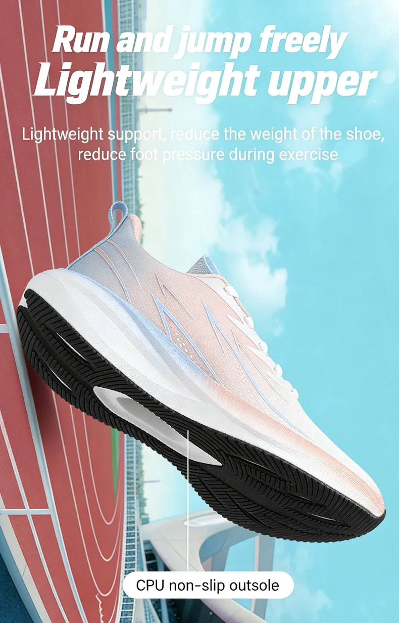 Atmungsaktive Damen-Laufschuhe, modische, lässige Schnür-Sneaker, weiß, leicht, bequem, für Outdoor-Sportarten – Detail 6