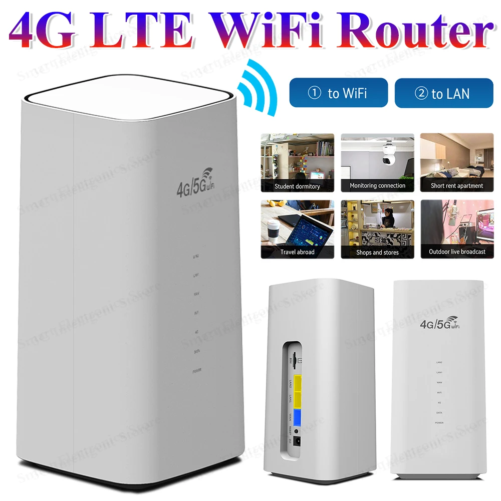 4G LTE WiFi Router 300Mbps CPE 4G Wireless Router with SIM Card Slot Wide Coverage Internal Antenna EU/US/UK Plug