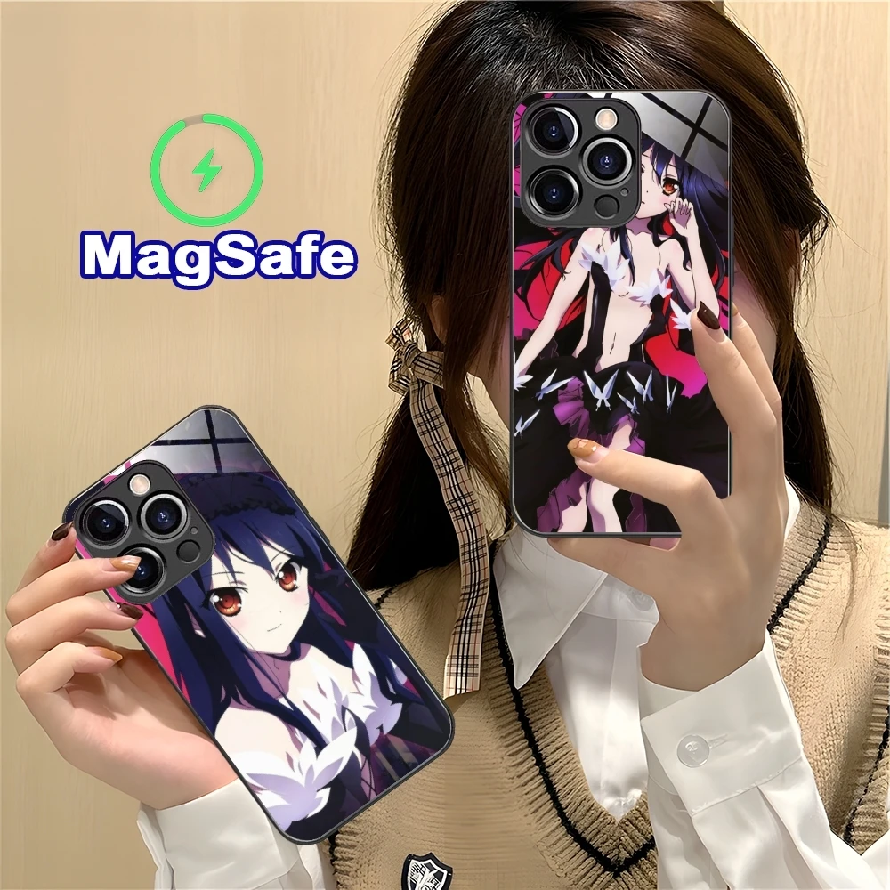 Accel World Kuroyukihime Mobile Cell Phone Case for iPhone 16 15 14 13 12 11 Pro Max Plus Mini MagSafe Charging Glass Cover