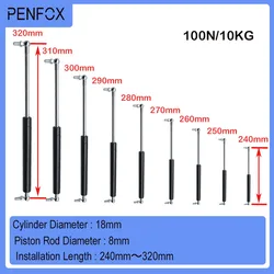 1 szt. 240-320mm 10kg/100N uniwersalne pręty sprężyna gazowa podpierające maski bagażnika przyczepy samochodowe drzwi balkonowe klapy Boat Bus