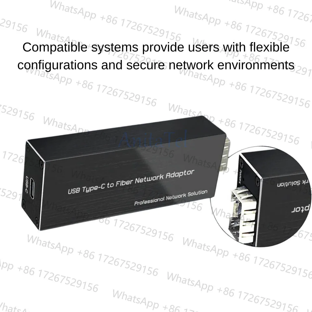 Applicable toUSB C to Fiber Network Adaptor USB3.0 Type C to 100/1000base-X SFP Gigabit Network Card for Windows, macOS