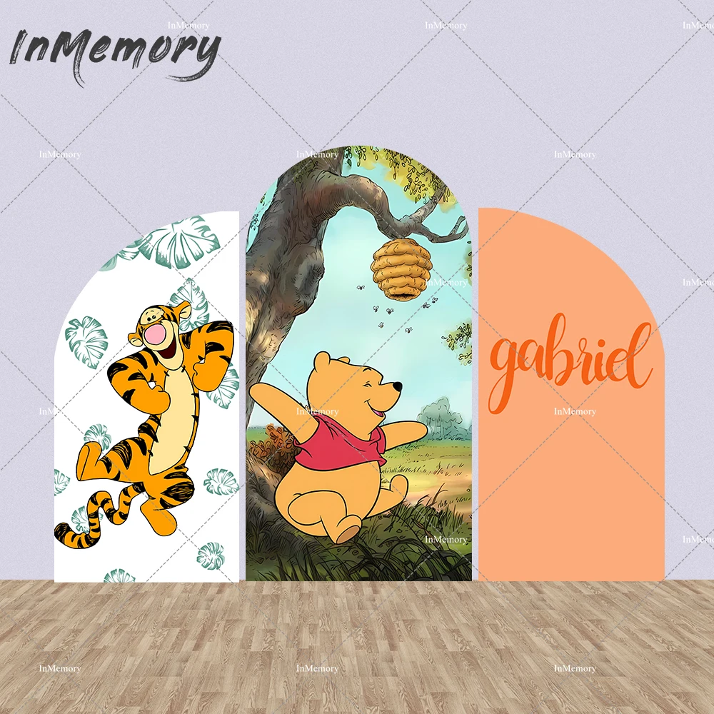 

Winnie The Pooh Arch Cover Birthday Party Photo Backdrop Baby Shower Arched Covers Chiara Backdrop Photo Booth