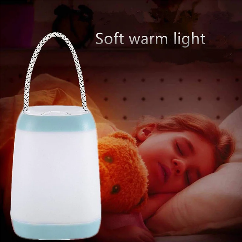 AB15-Nachtlicht für Kinder, wiederaufladbare USB-Kinderzimmerlampe, tragbare Campinglaterne mit 3 Lichtmodi für Camping (1 Packung)