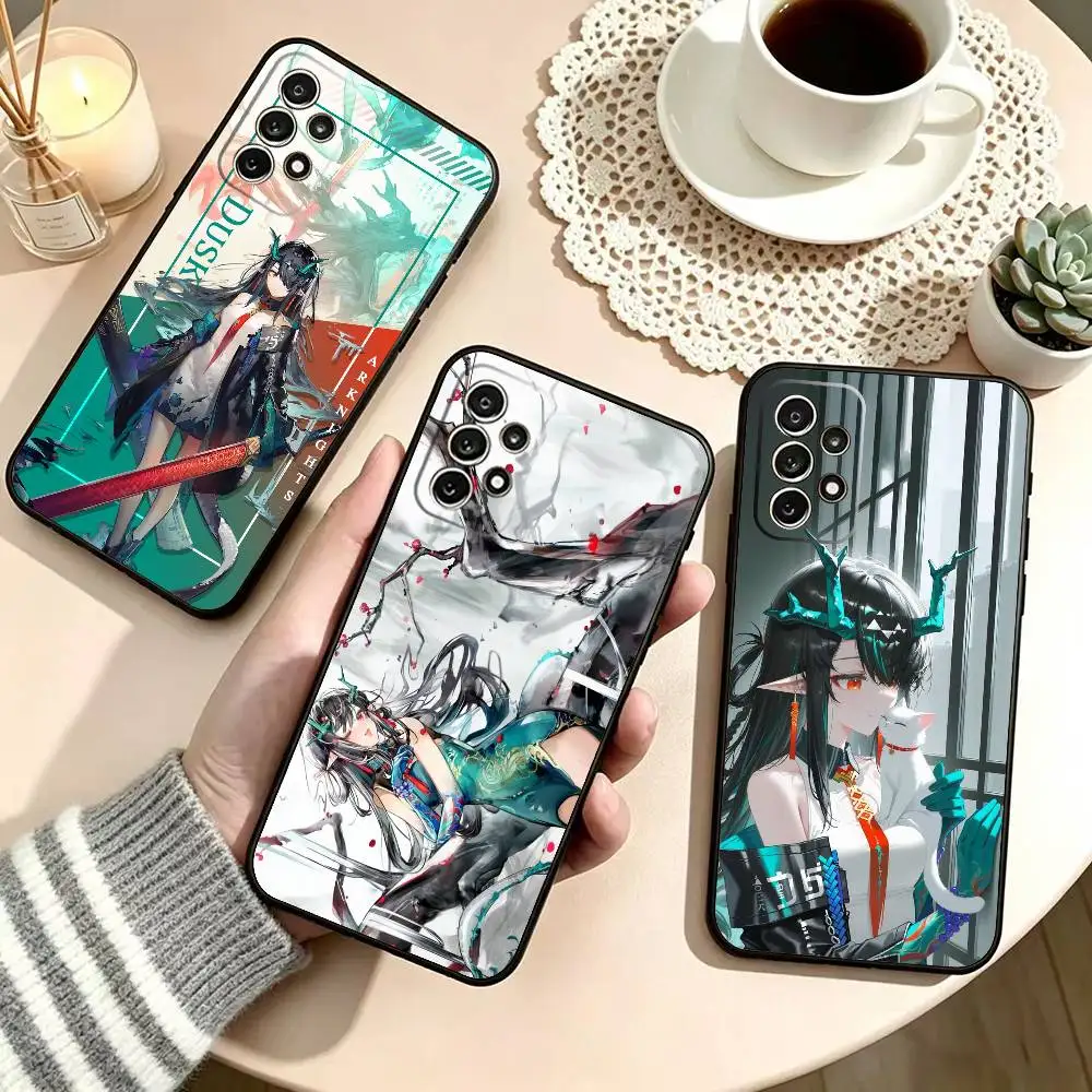 D-Dusk Arknights Phone Case Black Silicone Soft For Samsung S25,S24,S21,S22,S23,S30,Ultra,S20,Plus,Fe,Lite