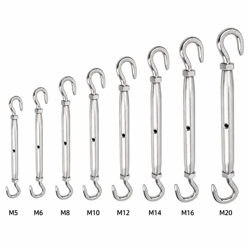 304 Stainless Steel CC Close Type Turnbuckle M5 M6 M8 M10 M12 M14 M16 M20 Rust Proof Wire Rope Tensioner Sturdy Adjustable