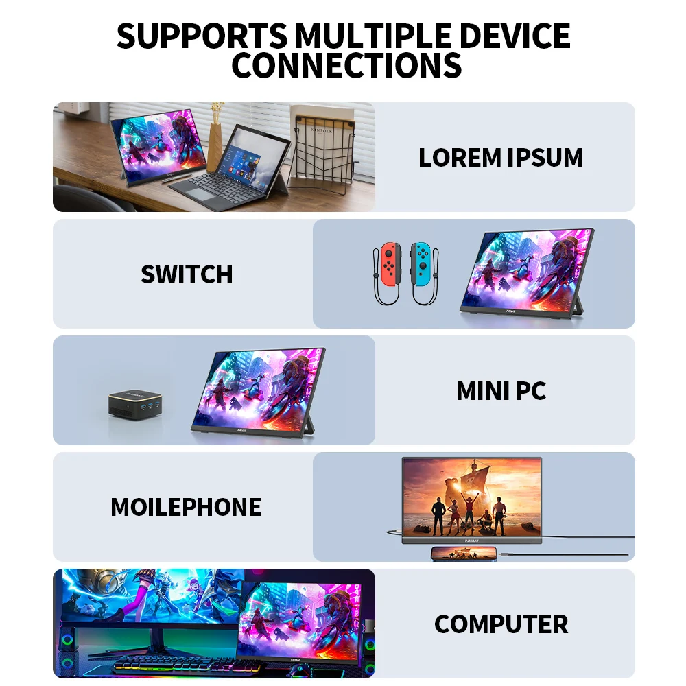 FIREBAT FB1666 15.6 Inch 1920*1080 60Hz Refresh Rate 45%sRGB Portable Display Monitor