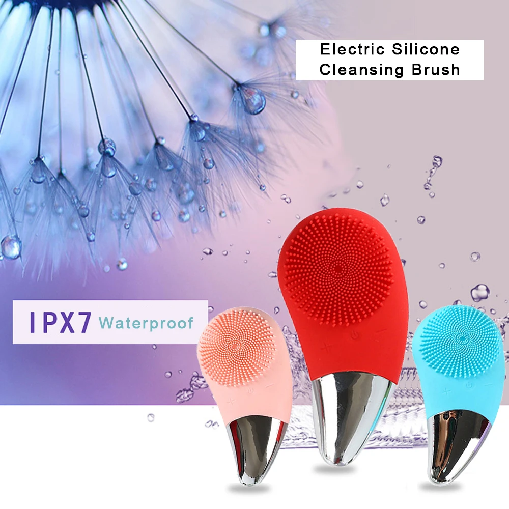 

Silicone Face Washing Machine Ultrasonic Waterproof Powered Facial Cleansing Devices Brushes Beauty Home Use Skin Care Tool