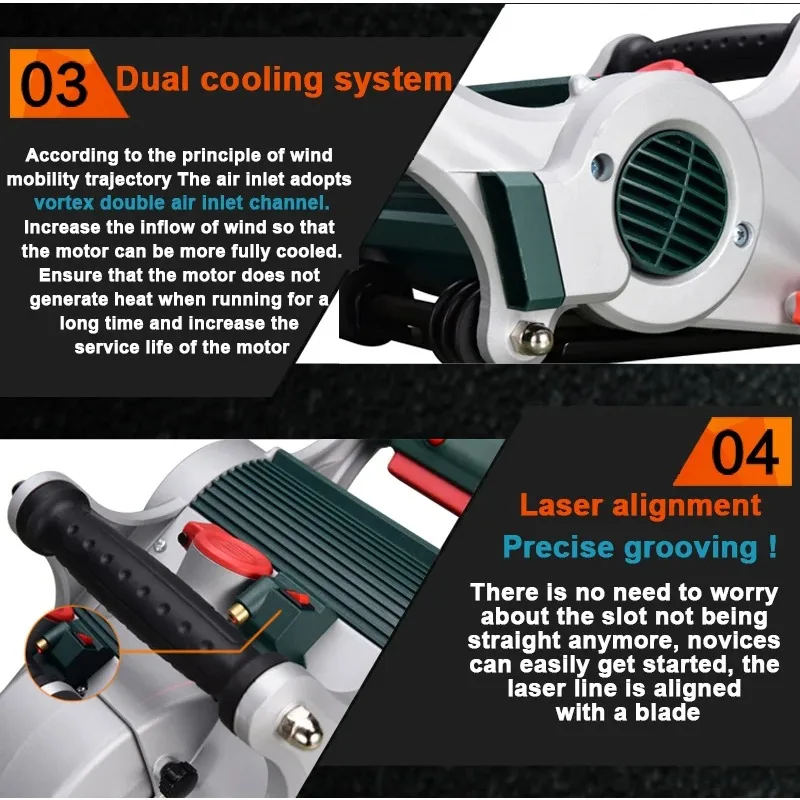 2026 SELL 4800w Electric Wall Chaser (One-Time Molding) Professional Dust-Free Wall Slotting Machine For Granite,Tile, Concrete