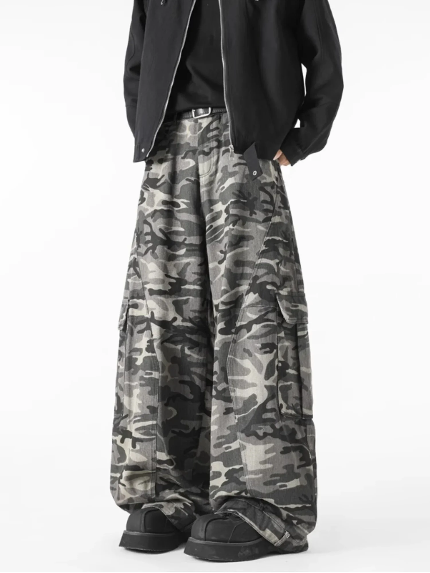 

Женские камуфляжные джинсы-карго Harajuku, винтажные мешковатые джинсовые брюки Y2k, японский стиль 2000-х годов, джинсы большого размера, брюки, одежда 2025