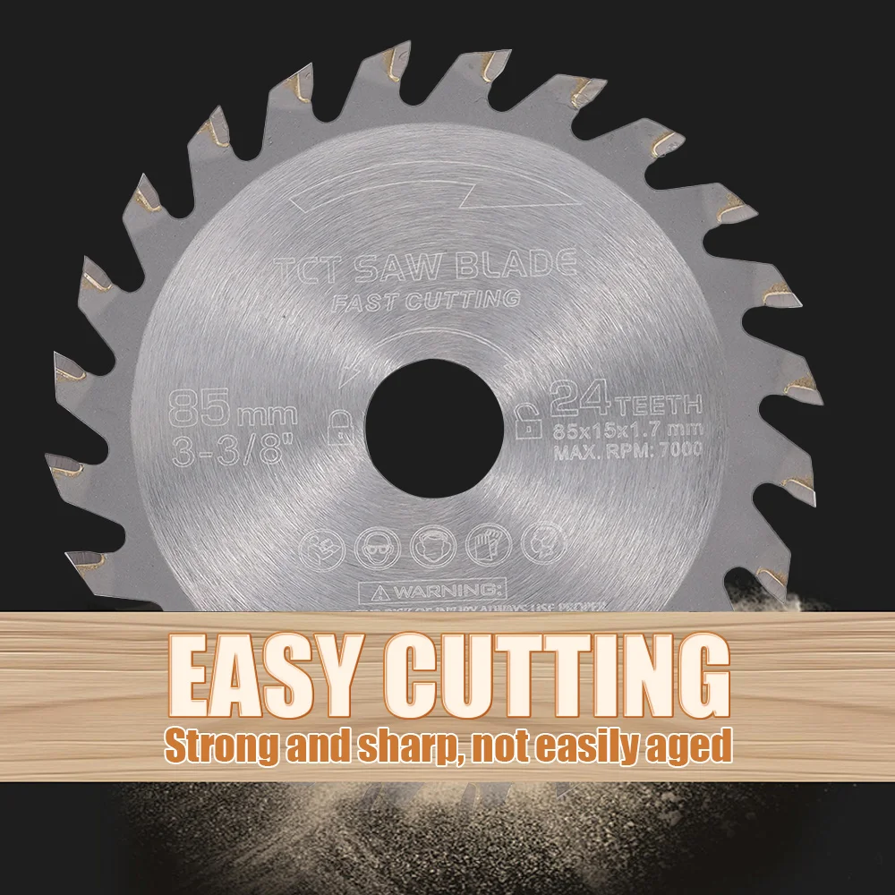 Mini-Kreissägeblatt 85 x 10/15 mm 24T 30T 36T Hochwertiges Holzsägeblatt Hartlegierungsklinge Holzbearbeitungssägeblatt