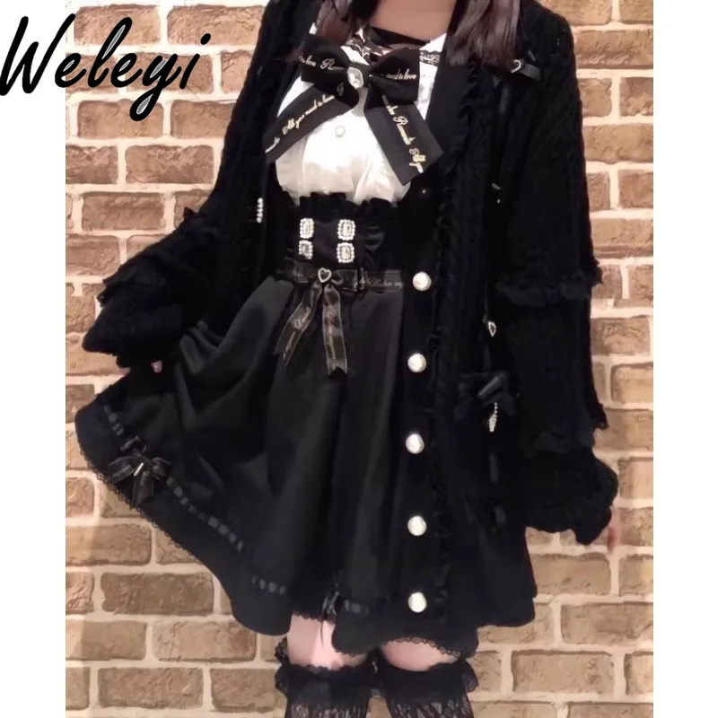 

Ropa Mujer Jirai Kei Kawaii Lolita Skirt Japanese Women's Sweet Cute Mine Series Mass Production Removal Strap Multi Layer Jupes