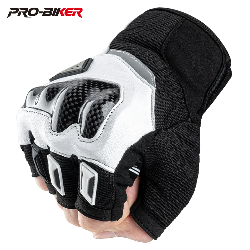 

Motorcycle Gloves Half Finger Motorcycles Accessories Carbon Fiber Waterproof Biker Glove Anti-slip Anti-fall Motocross Male