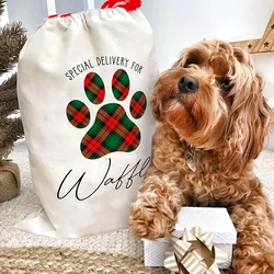 Personalizzato personalizzato personalizzato Pet Dog Cat puppy calza con coulisse sacco di babbo natale vigilia di natale regalo di festa sacchetto regalo giocattolo scatola di natale