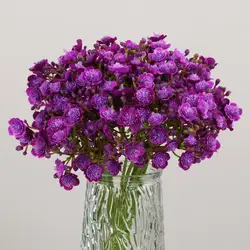 42 Head Bouquet Plastic Artificial Flower Handmade Babysbreath Fake Plant Gypsophila Floral Arrange for Home Wedding Table Decor
