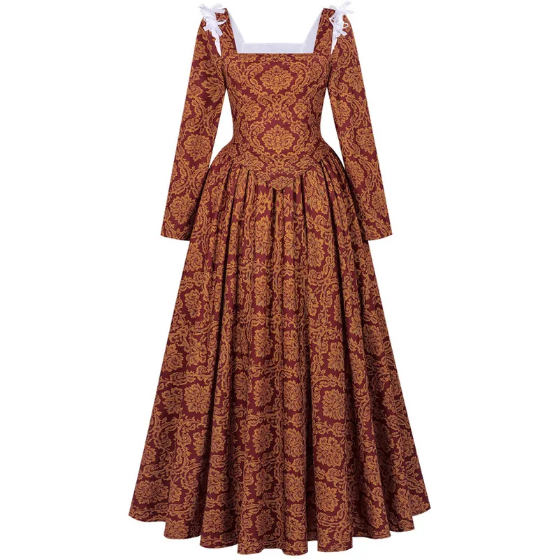 In-stock Italian Renaissance Women's Borgia Renaissance Queen Dress Medieval Long Gown