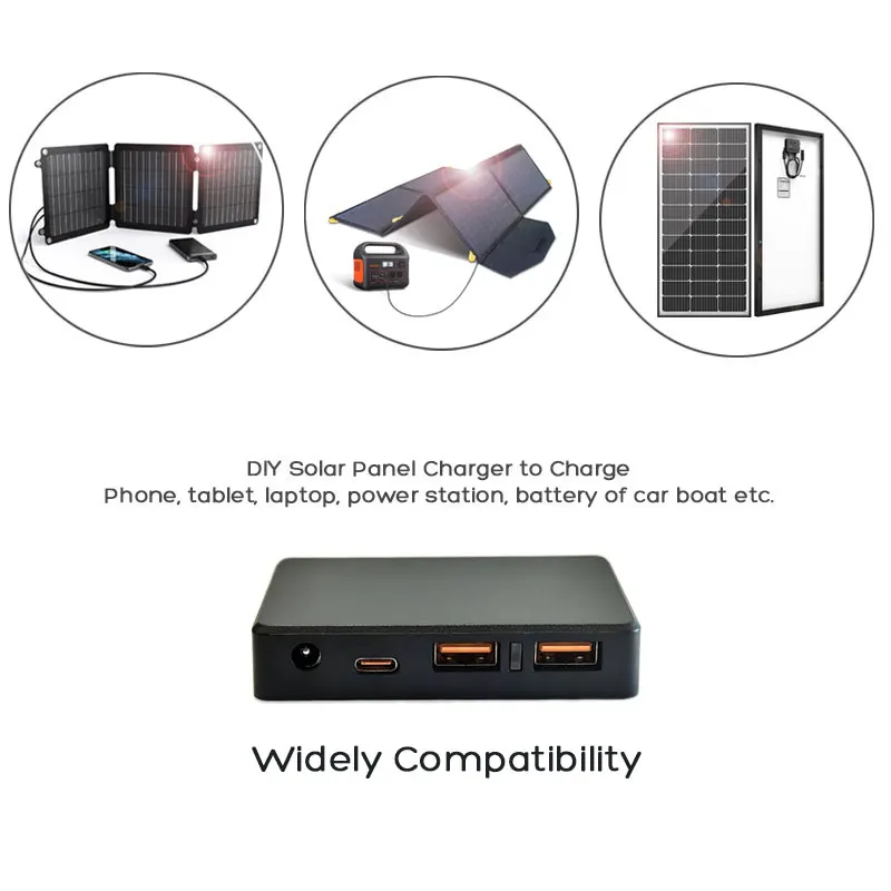 Solar Controller Regulator Voltage Stabilizer Inverter QC 2.0 3.0 Quick Charge Type-C PD DC Output DIY Foldable Solar Charger.