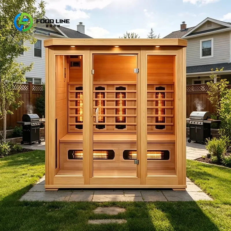 Customized Outdoor Red Cedar Pre-fabricated Sauna Cabin Solid Wood for Backyard Garden Home Spa