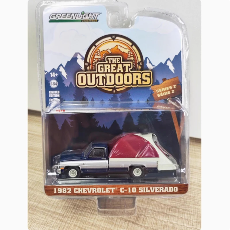 

Greenlight Diecast 1:64 Scale 1982 C-10 Silverado & Truck Bed Tent Alloy Simulation Car Model Collection Display Toy Gifts