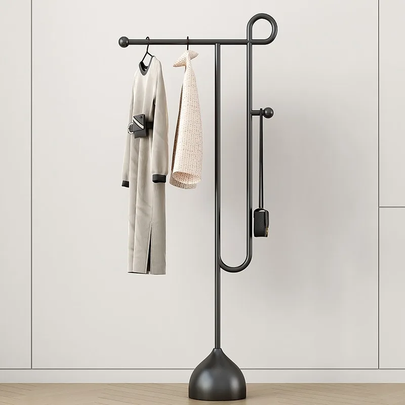 

Low Profile Floor Clothes Racks Drying Black Modern Nordic Clothing Rack Bedroom Hotel Design Colgadores De Ropa Room Furniture