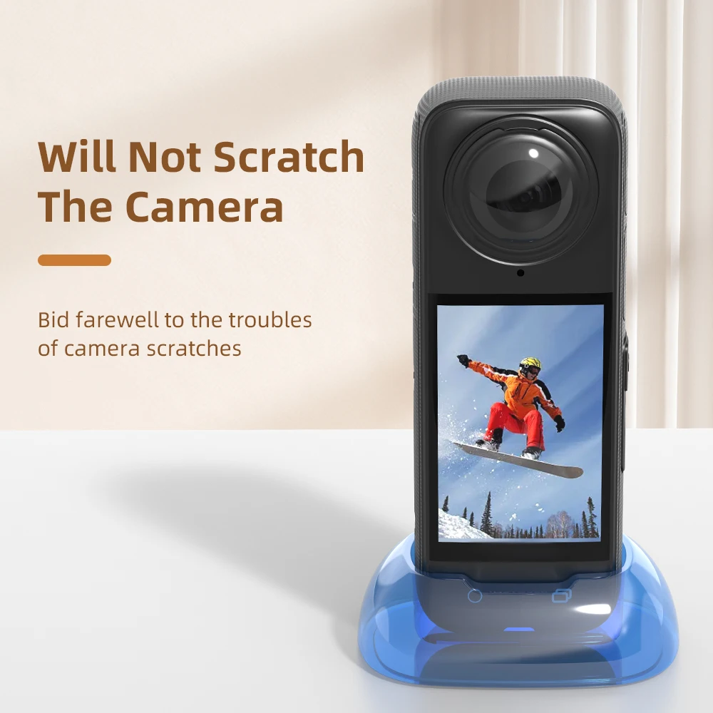 Desktop Base For Insta360 X4 Camera Support Base Stand Quick Release Silicone Mount Portable Vlog Photography Camera Accessories