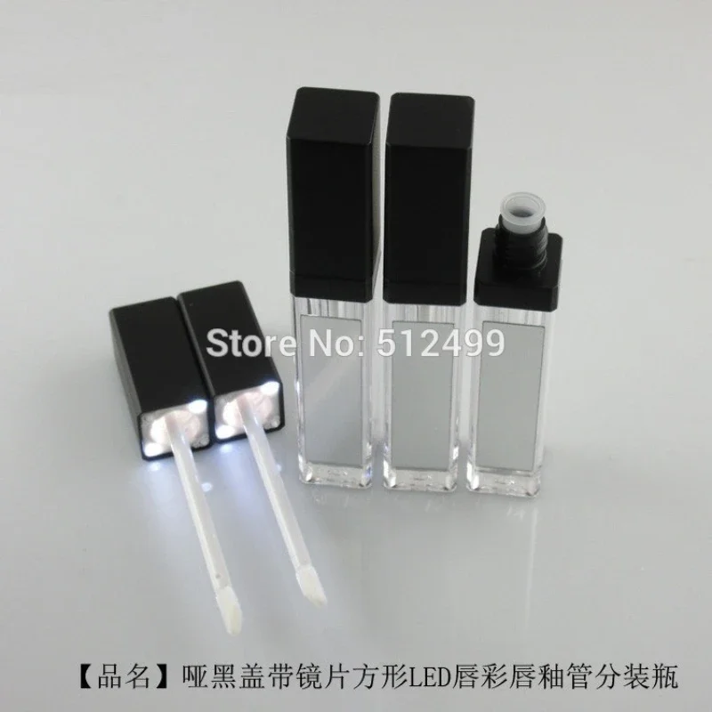 10/30/50 Buah 7.5Ml Kosong Makeup DIY Lip Gloss Botol Hitam/Perak Square Lip Gloss tabung dengan Lampu LED Cermin Labial Glaive Botol