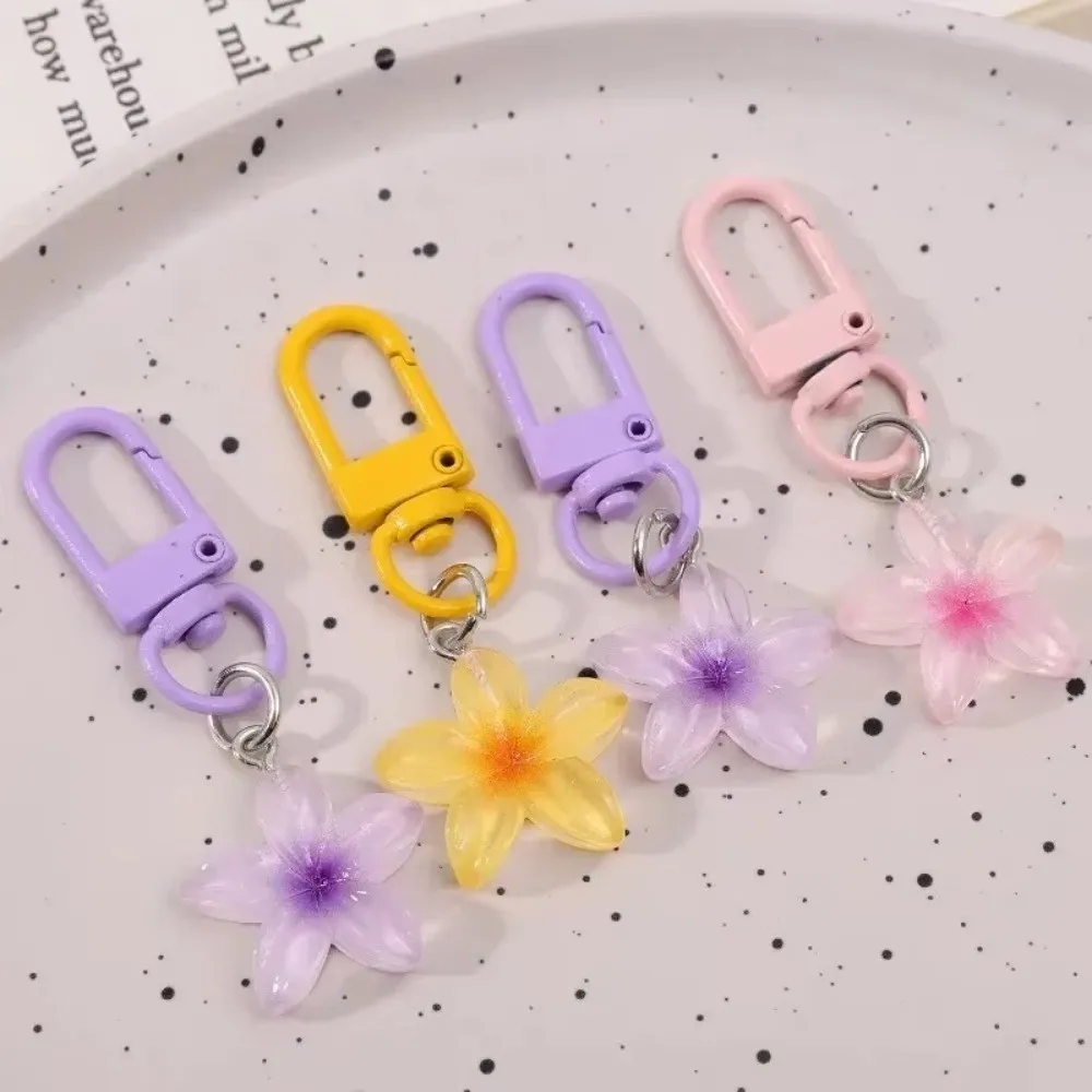 1/5 Uds lindo dulce colorido llavero de flores joyería colgante de resina Mini llavero colgante cuerda decoración bolsa decoración niñas