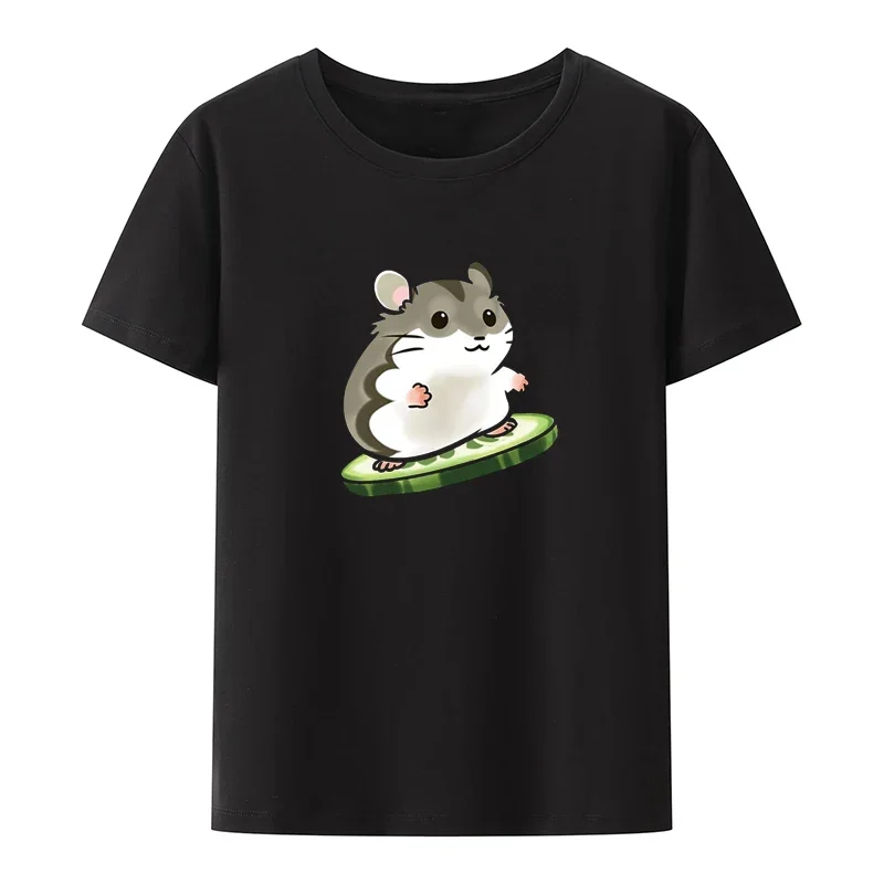 

Cartoon Hamster T-shirt Comics De Mujer Graphic Tshirts Retro Women Clothing Kawaii Clothes Pair Vintage Cool Short-sv Funny