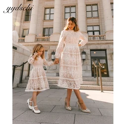 Customized 2024 Mother And Daughter Prom Dresses Lace Princess  A-Line Flower Girl Dresses Birthday Gown Elegant Evening Gown