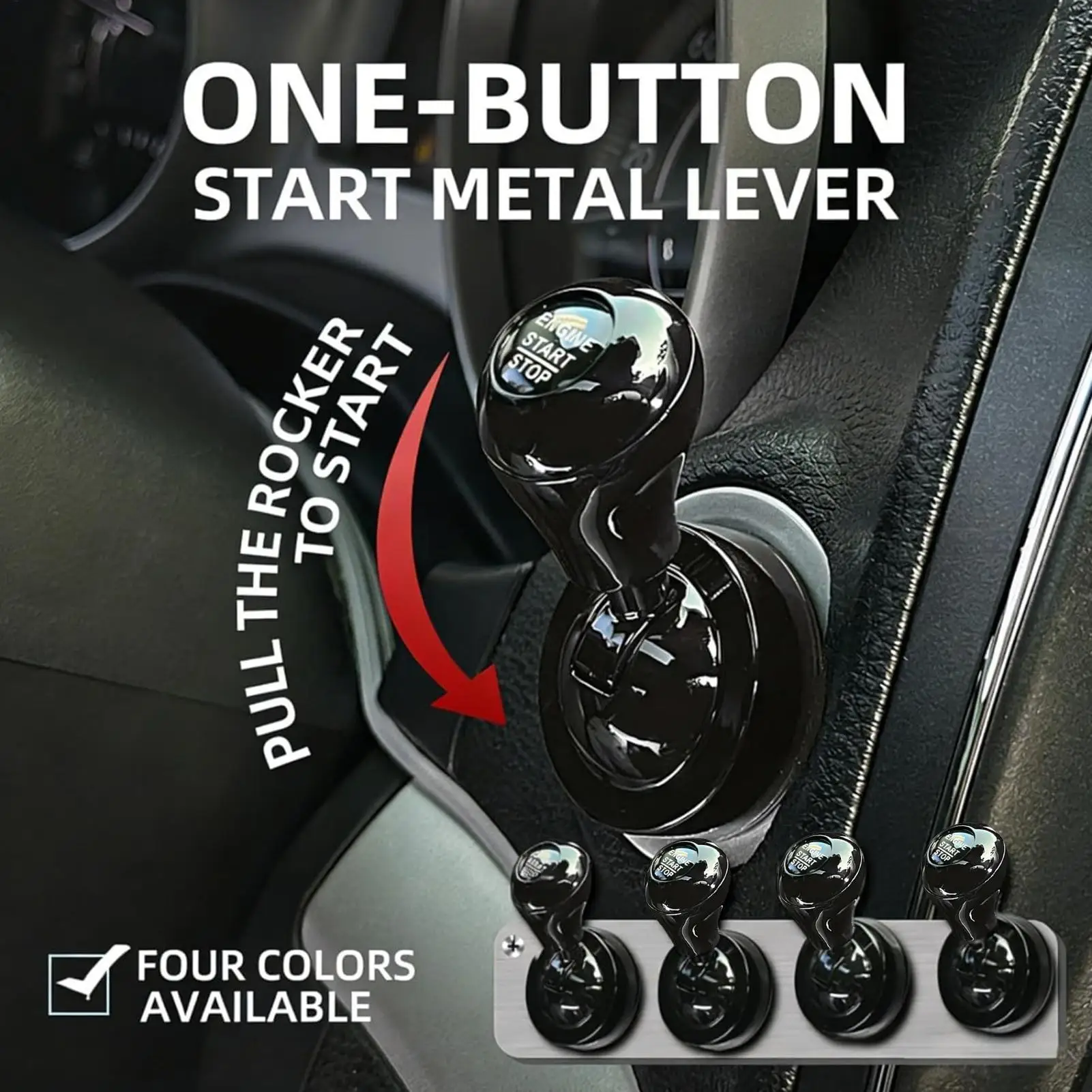 For  RV Joy Stick Push Button Start Aluminum Alloy Universal Strong Adhesive Push Start Button Joystick for SUV RV Sedan Truck