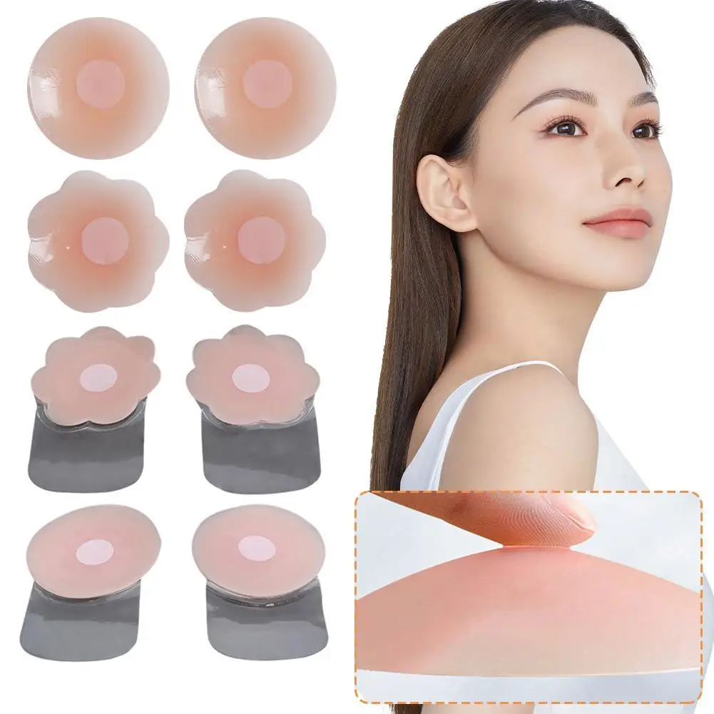 

Reusable Invisible Self Adhesive Silicone Nipple Covers For Women Sticky Breast Petals Nipple Pasties Bra Pasties Accessories